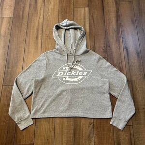 Women's dickies‎ grey cropped hoodie sweatshirt size medium